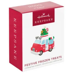 Hallmark Mini Festive Frozen Treats Ornament With Sound, 1.35" -Hallmark Store Ice Cream Truck Keepsake Ornament 1299QXM9199 04