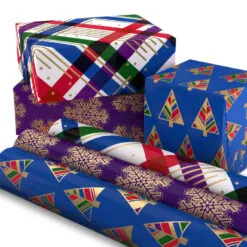 Hallmark Jewel Tones Assorted 3-Pack Christmas Wrapping Paper, 120 Sq. Ft. 10 Hallmark Jewel Tones Assorted 3-Pack Christmas Wrapping Paper, 120 Sq. Ft. -Hallmark Store Jewel Tones Christmas Wrapping Paper Set 5JXW1251 03