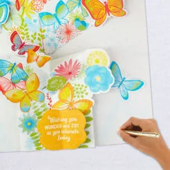 Hallmark 16" Joyful Butterflies Pop-Up Jumbo Birthday Card -Hallmark Store Joyful Butterflies Pop Up Birthday Card 1299CBG1010 07