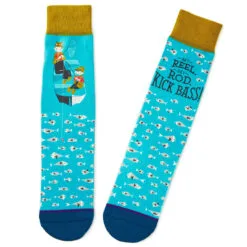 Hallmark Kick Bass Fishing Funny Crew Socks