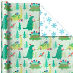 Hallmark Winter Friends 3-Pack Reversible Kids Christmas Wrapping Paper Assortment, 120 Sq. Ft. 9 Hallmark Winter Friends 3-Pack Reversible Kids Christmas Wrapping Paper Assortment, 120 Sq. Ft. -Hallmark Store Kids Reversible Christmas Gift Wrap Assortment 5JXW1073 04
