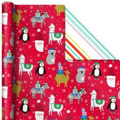 Hallmark Winter Friends 3-Pack Reversible Kids Christmas Wrapping Paper Assortment, 120 Sq. Ft. 11 Hallmark Winter Friends 3-Pack Reversible Kids Christmas Wrapping Paper Assortment, 120 Sq. Ft. -Hallmark Store Kids Reversible Christmas Gift Wrap Assortment 5JXW1073 06