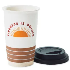Hallmark Kindness Is Golden Ceramic Travel Mug, 9 Oz. -Hallmark Store Kindness Is Golden Sunshine Ceramic Travel Mug 1SNN1004 03