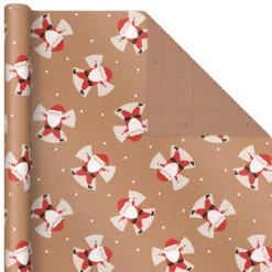 Hallmark Kraft Assorted 4-Pack Christmas Wrapping Paper, 88 Sq. Ft. -Hallmark Store Kraft Christmas Wrapping Paper for Kids JXW1085 03