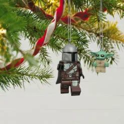 Hallmark The Mandalorian™ And Grogu™ LEGO® Star Wars™ Minifigure Ornaments, Set Of 2 -Hallmark Store Mandalorian Grogu LEGO Minifig Keepsake Ornaments 2499QXI7079 02