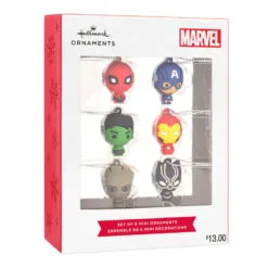 Mini Marvel Super Heroes Shatterproof Hallmark Ornaments, Set Of 6 -Hallmark Store Marvel Super Heroes Miniature Christmas Ornaments Set of 6 2HCM9228 04