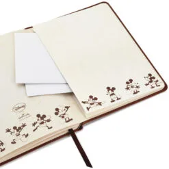 Hallmark Disney Mickey Mouse Brown Faux Leather Journal -Hallmark Store Mickey Mouse Drawings Brown Faux Leather Notebook 5HWJ6940 04