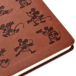 Hallmark Disney Mickey Mouse Brown Faux Leather Journal -Hallmark Store Mickey Mouse Drawings Brown Faux Leather Notebook 5HWJ6940 05