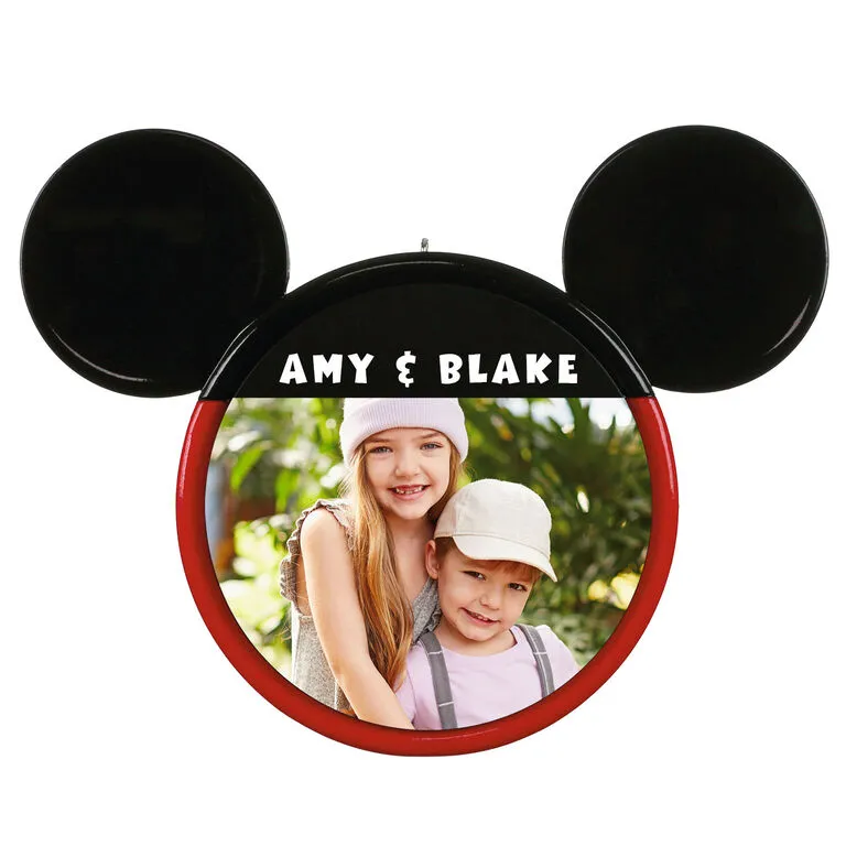Hallmark Disney Mickey Mouse Ears Silhouette Text And Photo Personalized Ornament 1 Hallmark Disney Mickey Mouse Ears Silhouette Text And Photo Personalized Ornament