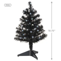 Hallmark Miniature Black Pre-Lit Christmas Tree, 18.75" -Hallmark Store Miniature Black PreLit Christmas Tree 2499QSB6246 03