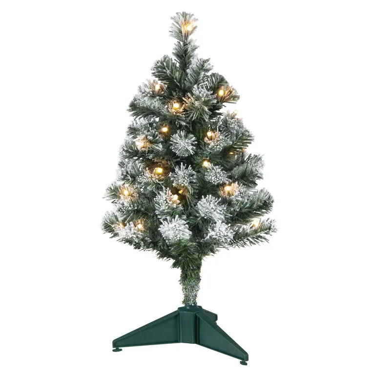 Hallmark Mini Flocked Pre-Lit Christmas Tree, 18.75" 1 Hallmark Mini Flocked Pre-Lit Christmas Tree, 18.75"