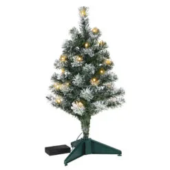 Hallmark Mini Flocked Pre-Lit Christmas Tree, 18.75" 5 Hallmark Mini Flocked Pre-Lit Christmas Tree, 18.75" -Hallmark Store Miniature Flocked PreLit Keepsake Christmas Tree 2999QSB6339 06