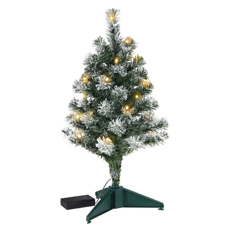 Hallmark Mini Flocked Pre-Lit Christmas Tree, 18.75" 3 Hallmark Mini Flocked Pre-Lit Christmas Tree, 18.75" - Image 3
