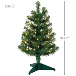 Hallmark Miniature Evergreen Pre-Lit Christmas Tree, 18.75" -Hallmark Store Miniature Green PreLit Christmas Tree 2499QSB6253 03