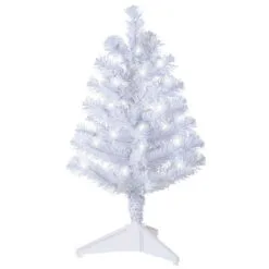 Hallmark Miniature White Pre-Lit Christmas Tree, 18.75"