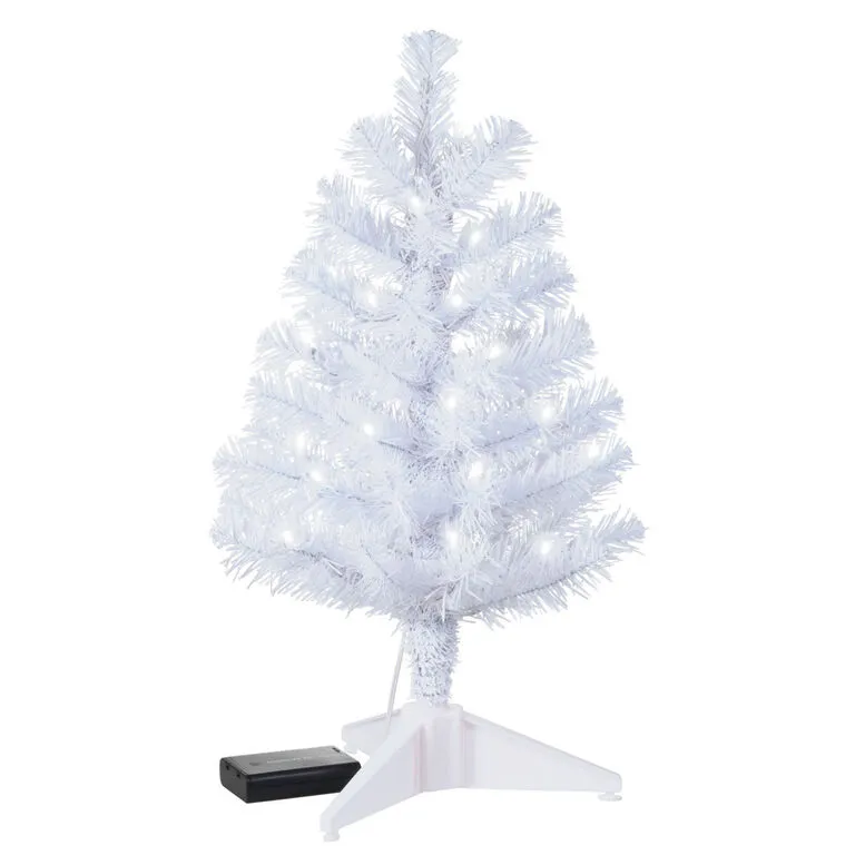 Hallmark Miniature White Pre-Lit Christmas Tree, 18.75" 4 Hallmark Miniature White Pre-Lit Christmas Tree, 18.75" - Image 4