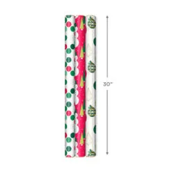 Hallmark Mod Holiday 3-Pack Reversible Wrapping Paper Assortment, 120 Sq. Ft. -Hallmark Store Mod Holiday Assorted Reversible Wrapping Paper 5JXW1072 03
