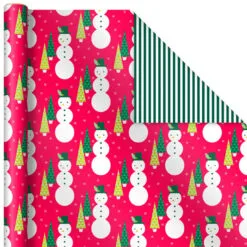 Hallmark Mod Holiday 3-Pack Reversible Wrapping Paper Assortment, 120 Sq. Ft. -Hallmark Store Mod Holiday Assorted Reversible Wrapping Paper 5JXW1072 05