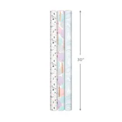 Hallmark Modern Muted 3-Pack Wrapping Paper, 55 Sq. Ft. Total -Hallmark Store Modern Muted 3Pack Wrapping Paper Rolls 5EWR6369 08