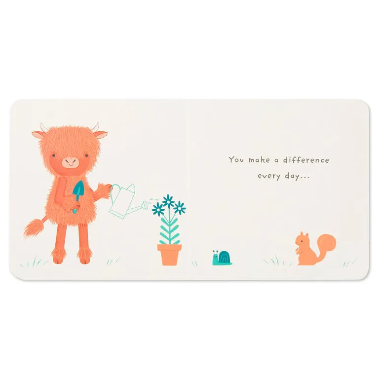 Hallmark MopTops Highland Cow Stuffed Animal With You Make A Difference Board Book 6 Hallmark MopTops Highland Cow Stuffed Animal With You Make A Difference Board Book - Image 6