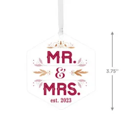 Hallmark Mr. & Mrs. Personalized Text Metal Ornament -Hallmark Store Mr. Mrs. Personalized Christmas Ornament 1OFM1002B3 03