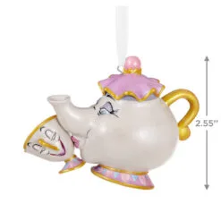 Hallmark Disney Beauty And The Beast A Mother's Love Porcelain Ornament -Hallmark Store Mrs. Potts and Chip Keepsake Ornament 2499QHX3109 03