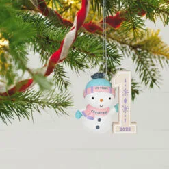 Hallmark My First Christmas Snowman 2023 Ornament 7 Hallmark My First Christmas Snowman 2023 Ornament -Hallmark Store My 1st Christmas Snowman Keepsake Ornament 1699QGO2739 02