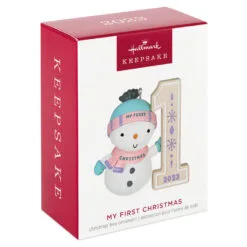 Hallmark My First Christmas Snowman 2023 Ornament 9 Hallmark My First Christmas Snowman 2023 Ornament -Hallmark Store My 1st Christmas Snowman Keepsake Ornament 1699QGO2739 04