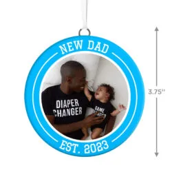 Hallmark New Dad Personalized Text And Photo Ceramic Ornament 5 Hallmark New Dad Personalized Text And Photo Ceramic Ornament -Hallmark Store New Dad Personalized Round Ceramic Ornament 1999QHE1711B28 03