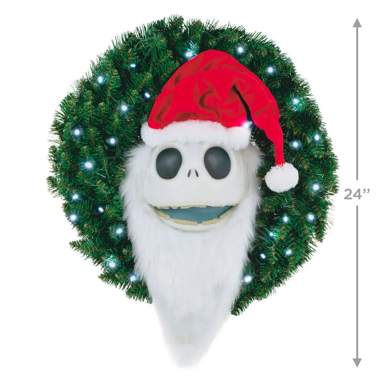 Hallmark Disney Tim Burton's The Nightmare Before Christmas Jack Skellington Wreath With Light, Sound And Motion, 24" 3 Hallmark Disney Tim Burton's The Nightmare Before Christmas Jack Skellington Wreath With Light, Sound And Motion, 24" - Image 3