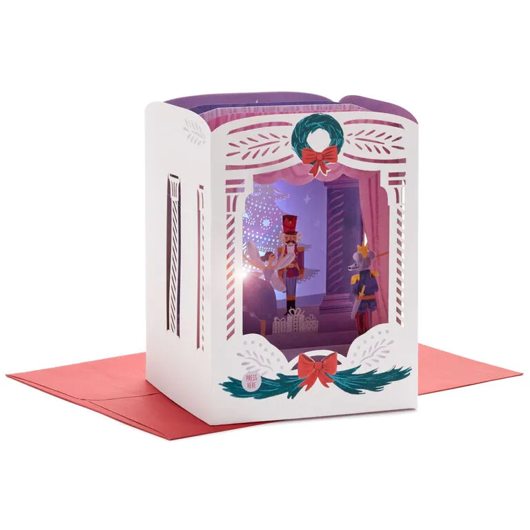 Hallmark Nutcracker Musical 3D Pop-Up Christmas Card With Light 1 Hallmark Nutcracker Musical 3D Pop-Up Christmas Card With Light