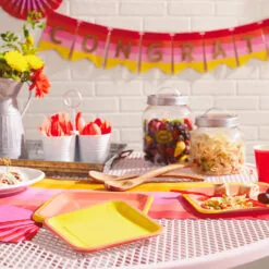 Hallmark Color Pop 96-Piece Tableware Basics Party Kit, Orange And Yellow -Hallmark Store Orange and Yellow Party in a Box Party Supplies 5CLP1001 03