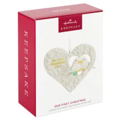 Hallmark Our First Christmas Birds In Heart 2023 Porcelain Ornament -Hallmark Store Our 1st Christmas Birds in Heart Keepsake Ornament 2299QGO2877 04