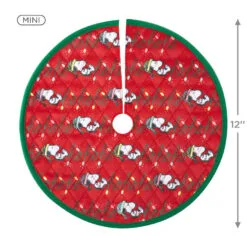 Hallmark Mini The Peanuts® Gang Snoopy Christmas Tree Topper And Tree Skirt, Set Of 2 -Hallmark Store Peanuts Snoopy Mini Keepsake Tree Skirt and Topper 2599QSB6249 04