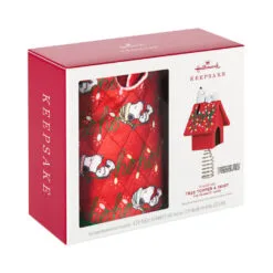 Hallmark Mini The Peanuts® Gang Snoopy Christmas Tree Topper And Tree Skirt, Set Of 2 -Hallmark Store Peanuts Snoopy Mini Keepsake Tree Skirt and Topper 2599QSB6249 05