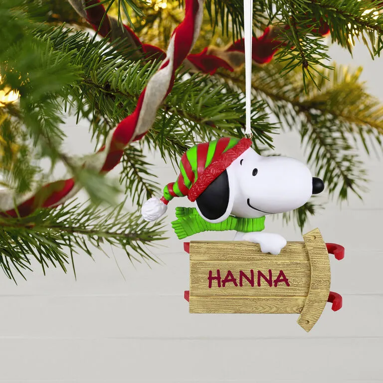 Hallmark Peanuts® Sledding With Snoopy Personalized Ornament 2 Hallmark Peanuts® Sledding With Snoopy Personalized Ornament - Image 2
