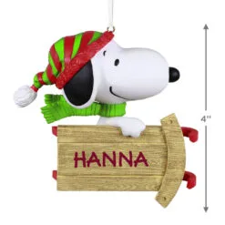 Hallmark Peanuts® Sledding With Snoopy Personalized Ornament 8 Hallmark Peanuts® Sledding With Snoopy Personalized Ornament -Hallmark Store Peanuts Snoopy With Sled Personalized Keepsake Ornament 2499QHE2002B1 03
