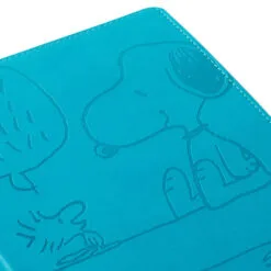 Hallmark Peanuts® Snoopy And Woodstock Faux Leather Notebook 11 Hallmark Peanuts® Snoopy And Woodstock Faux Leather Notebook -Hallmark Store Peanuts Snoopy and Woodstock Etched Blue Notebook 1HWJ7053 05