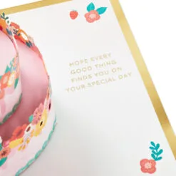 Hallmark Every Good Thing Floral Cake 3D Pop-Up Birthday Card 10 Hallmark Every Good Thing Floral Cake 3D Pop-Up Birthday Card -Hallmark Store Pink Cake and Flowers 3D PopUp Birthday Card for Her 1299LAD2886 03