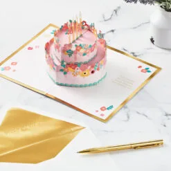 Hallmark Every Good Thing Floral Cake 3D Pop-Up Birthday Card 13 Hallmark Every Good Thing Floral Cake 3D Pop-Up Birthday Card -Hallmark Store Pink Cake and Flowers 3D PopUp Birthday Card for Her 1299LAD2886 06