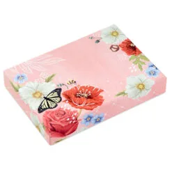 Hallmark Pink Floral Stationery Set And Desk Organizer Box -Hallmark Store Pink Floral Stationery Set and Note Cards in Box 5STZ1186 05