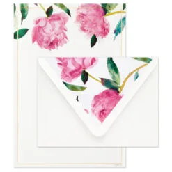 Hallmark Pink Peonies Stationery Set, Box Of 20 -Hallmark Store Pink Peonies Stationery Set 1499STN1137 03