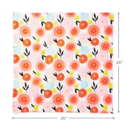 Hallmark 26" Modern Floral Fabric Gift Wrap With Elastic Band 9 Hallmark 26" Modern Floral Fabric Gift Wrap With Elastic Band -Hallmark Store PinkandOrange Floral Square Flat Wrapping Cloth 1299EJR6378 04