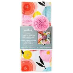 Hallmark 26" Modern Floral Fabric Gift Wrap With Elastic Band 11 Hallmark 26" Modern Floral Fabric Gift Wrap With Elastic Band -Hallmark Store PinkandOrange Floral Square Flat Wrapping Cloth 1299EJR6378 06
