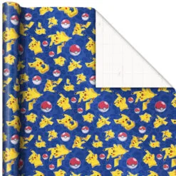 Hallmark Assorted Pokémon Wrapping Paper 3-Pack, 60 Sq. Ft. -Hallmark Store Pokmon Wrapping Paper for Kids Birthdays 5EWR2645 04
