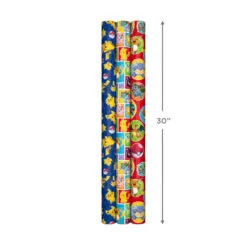 Hallmark Assorted Pokémon Wrapping Paper 3-Pack, 60 Sq. Ft. -Hallmark Store Pokmon Wrapping Paper for Kids Birthdays 5EWR2645 09