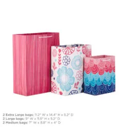 Hallmark Store -Hallmark Store Pretty Patterns Assorted Sizes 6Pack Gift Bags 5EGB7029 03