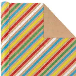 Hallmark Primary Birthday 3-Pack Kraft Wrapping Paper, 105 Sq. Ft. Total -Hallmark Store Primary Birthday 3Pack Kraft Wrapping Paper 5EWR6409 05