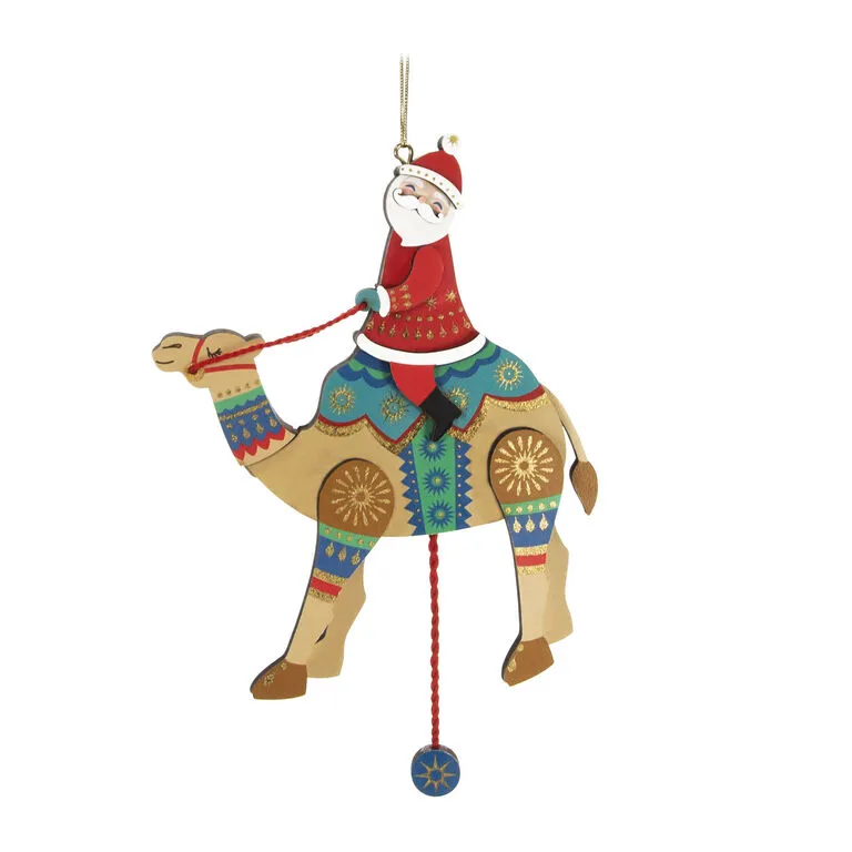 Hallmark Pull-String Camel With Santa Wood Ornament 1 Hallmark Pull-String Camel With Santa Wood Ornament