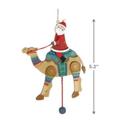 Hallmark Pull-String Camel With Santa Wood Ornament 8 Hallmark Pull-String Camel With Santa Wood Ornament -Hallmark Store PullString Camel With Santa Keepsake Ornament 2499QGO2977 03